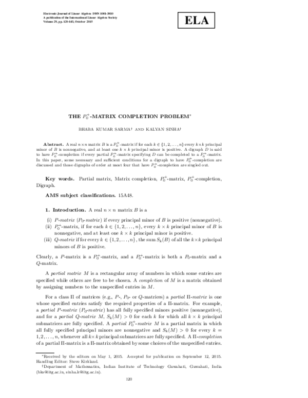 (PDF) The P_0^+-matrix completion problem