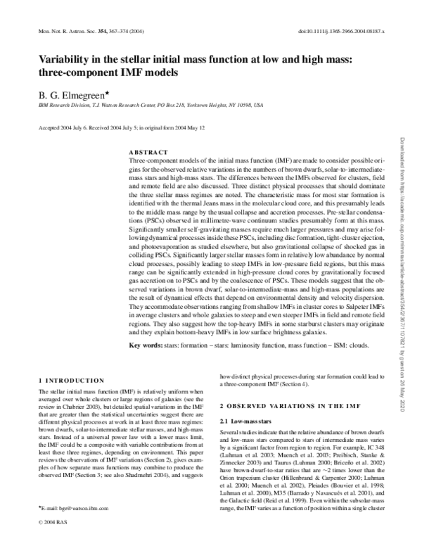 (PDF) Variability in the stellar initial mass function at low and high ...