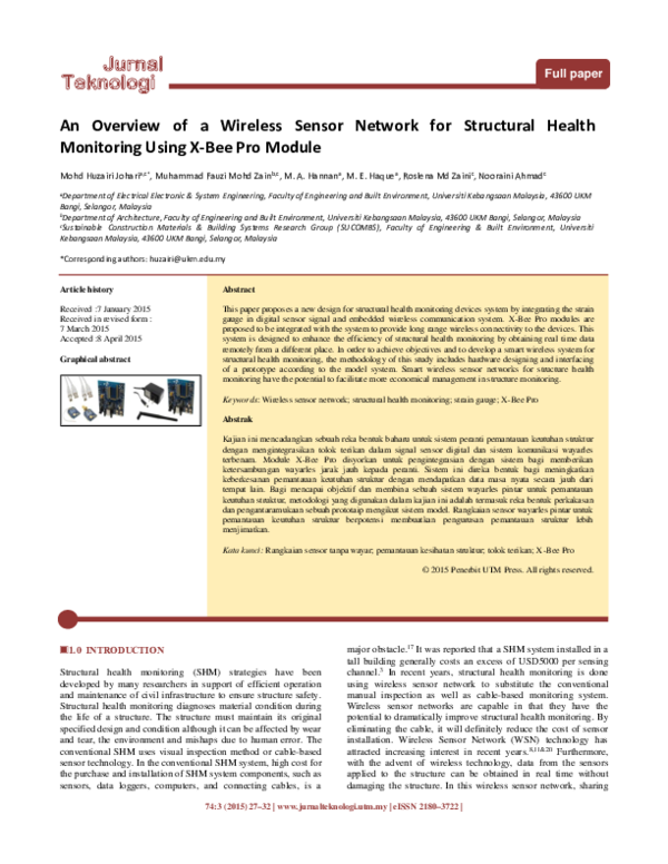 (PDF) An Overview of a Wireless Sensor Network for Structural Health ...
