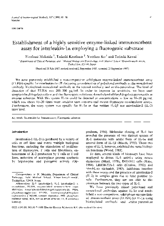 (PDF) Establishment of a highly sensitive enzyme-linked immunosorbent ...