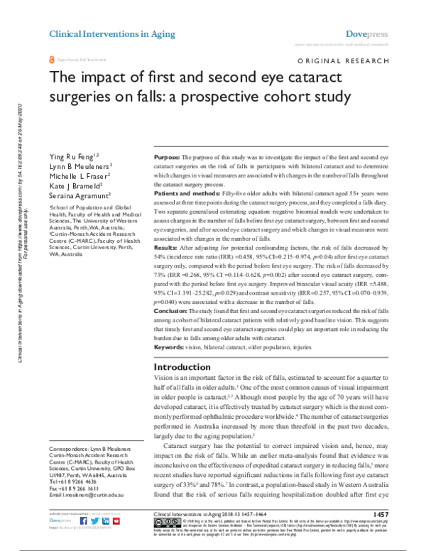 (PDF) The impact of first and second eye cataract surgeries on falls: a ...