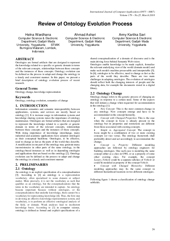 (PDF) Review of Ontology Evolution Process