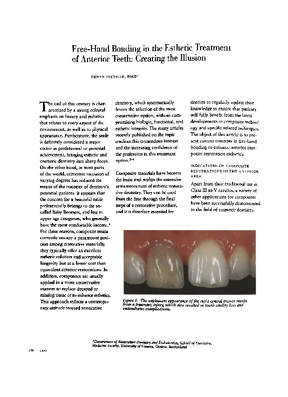 (PDF) Free-Hand Bonding in the Esthetic Treatment of Anterior Teeth ...