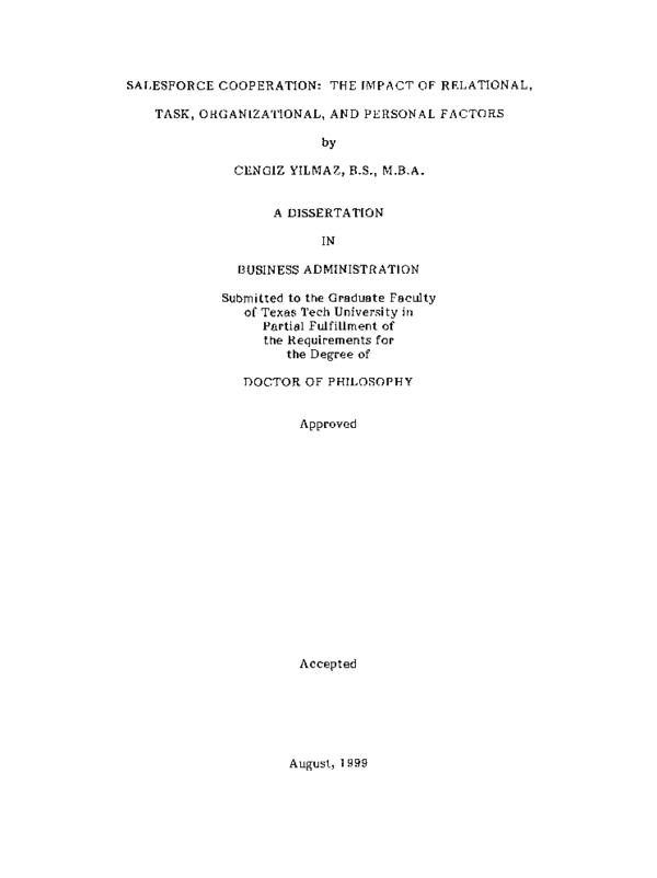 (PDF) Salesforce cooperation: the impact of relational, task ...