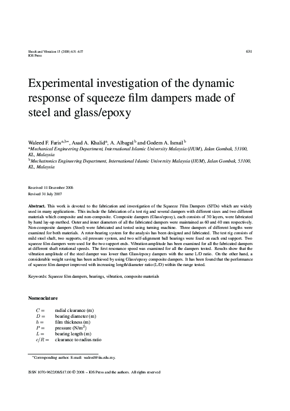 (PDF) Experimental investigation of the dynamic response of two bridges ...