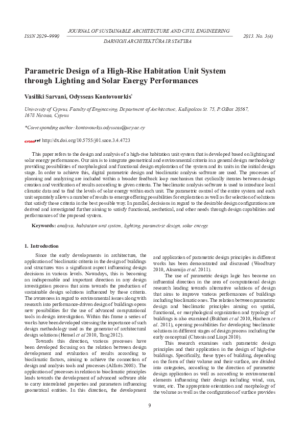 (PDF) Parametric Design of a High-Rise Habitation Unit System through ...