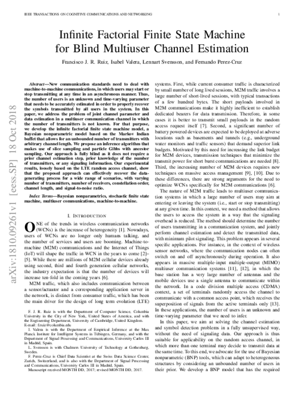 (PDF) Infinite Factorial Finite State Machine for Blind Multiuser ...