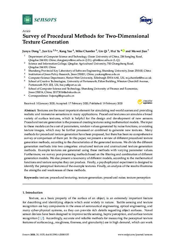 (PDF) Survey of Procedural Methods for Two-Dimensional Texture Generation