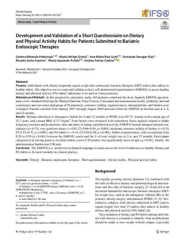(PDF) Development and Validation of a Short Questionnaire on Dietary ...