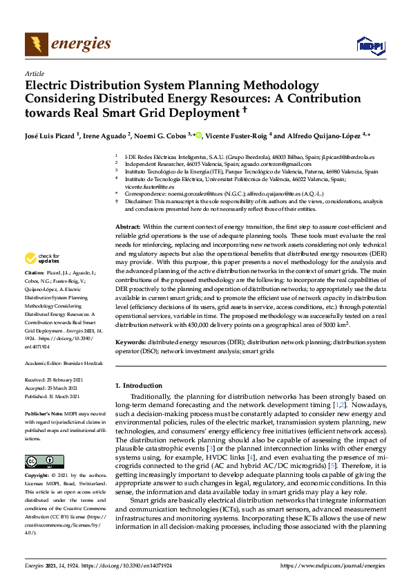(PDF) Electric Distribution System Planning Methodology Considering ...