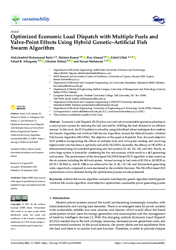 (PDF) Optimized Economic Load Dispatch with Multiple Fuels and Valve ...