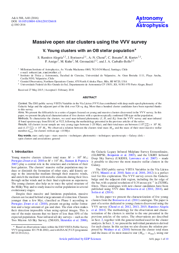 (PDF) Massive open star clusters using the VVV survey IV. WR 62-2, a ...