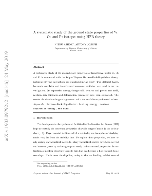 (PDF) A systematic study of the ground state properties of W, Os and Pt ...