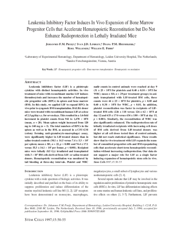(PDF) Leukemia Inhibitory Factor Induces In Vivo Expansion of Bone ...