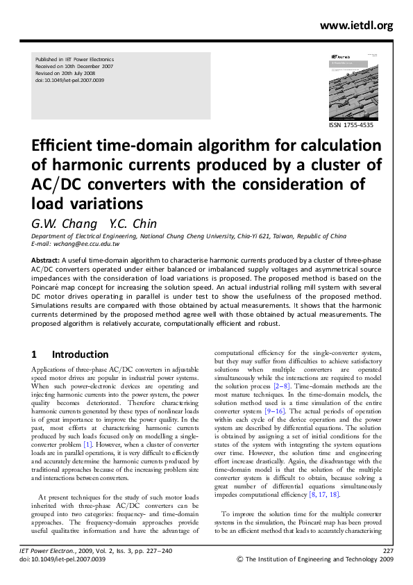 (PDF) Efficient time-domain algorithm for calculation of harmonic ...