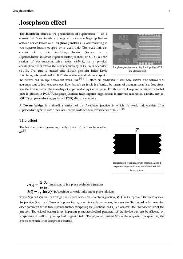 (PDF) Josephson effect Paul Muljadi Academia.edu