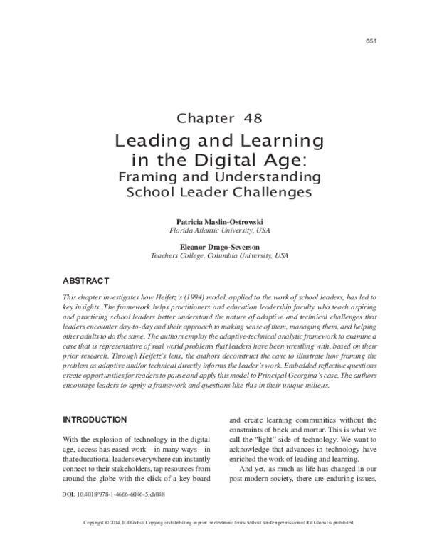 (PDF) Leading and Learning in the Digital Age
