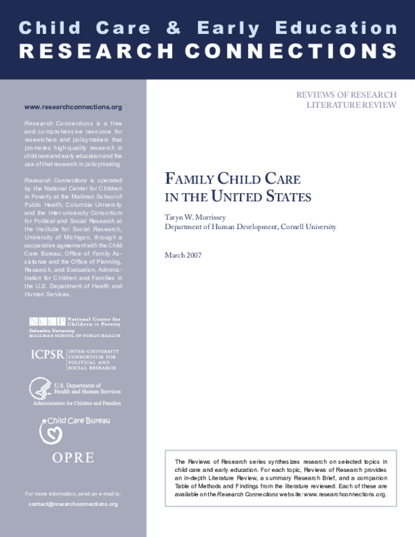 (PDF) Family child care in the United States