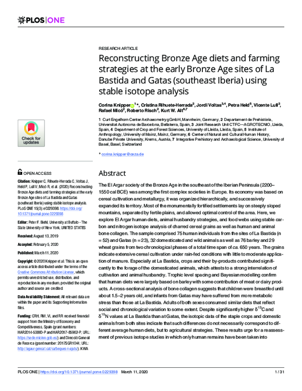 (PDF) Reconstructing Bronze Age diets and farming strategies at the
