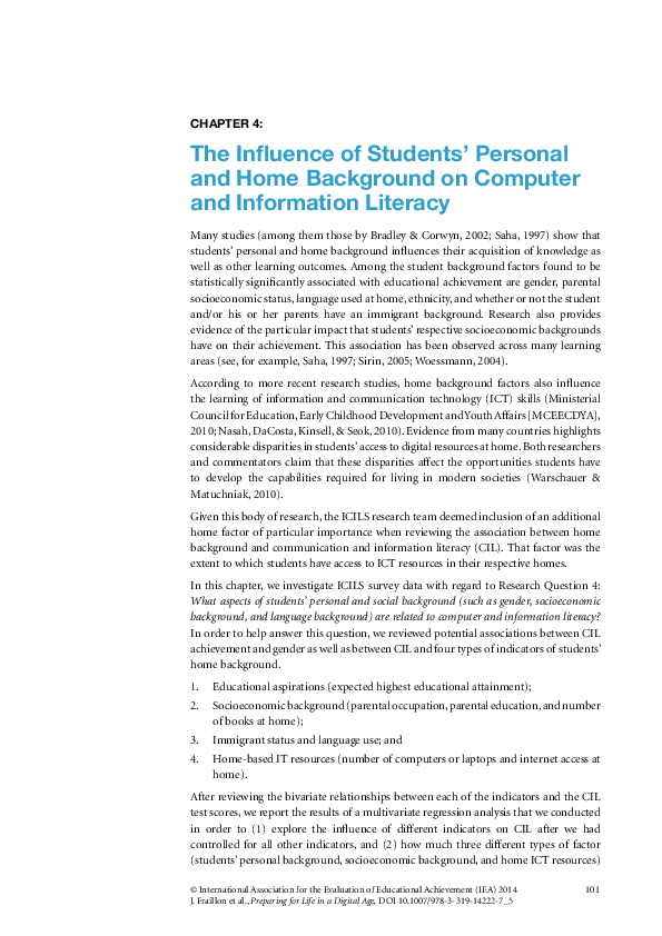 (PDF) The Influence of Students’ Personal and Home Background on ...