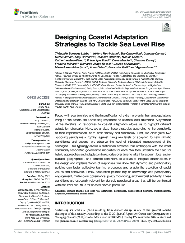 (PDF) Designing Coastal Adaptation Strategies to Tackle Sea Level Rise
