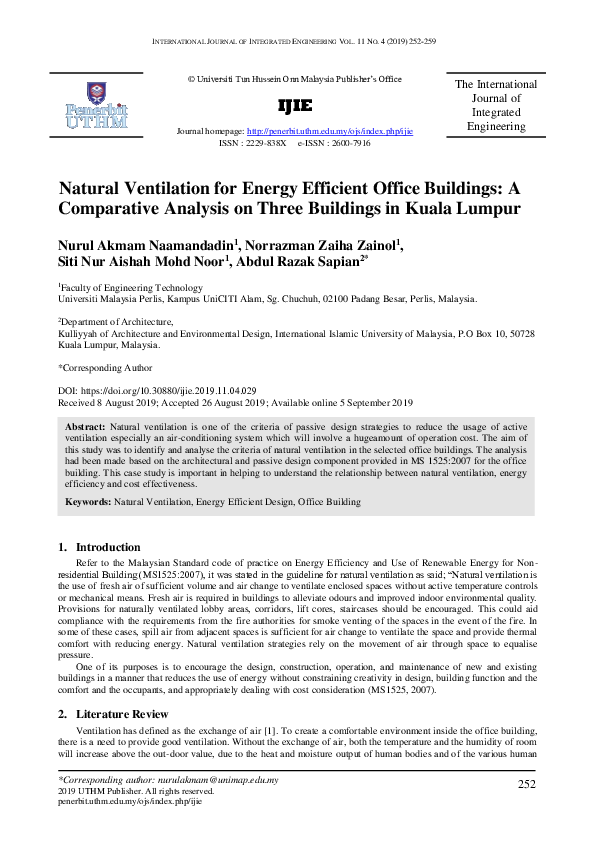 (PDF) Natural Ventilation for Energy Efficient Office Buildings: A ...