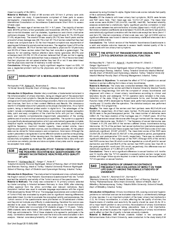 (PDF) S38 Validity and Reliability of Turkish Version of the Pediatric