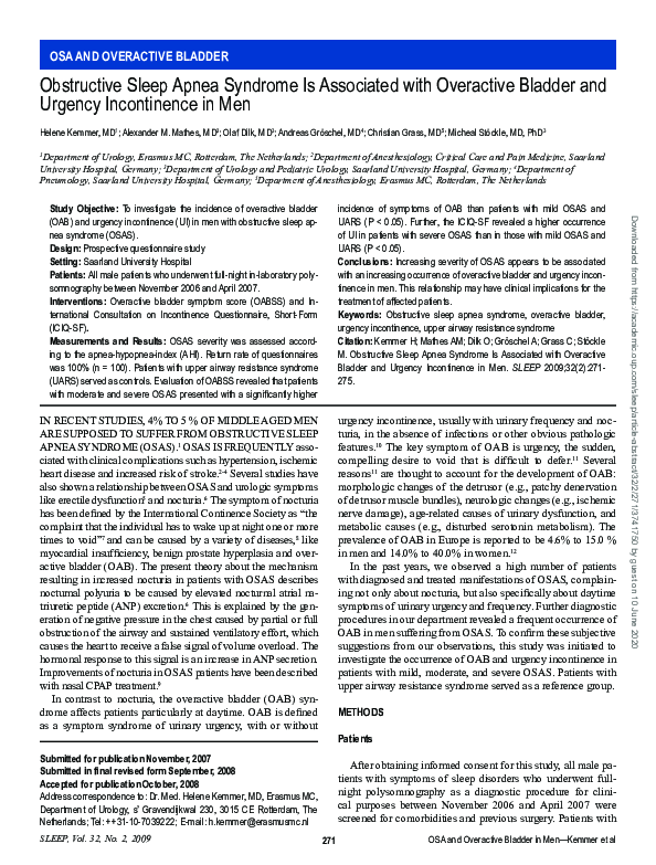 (PDF) Obstructive sleep apnea syndrome is associated with overactive ...