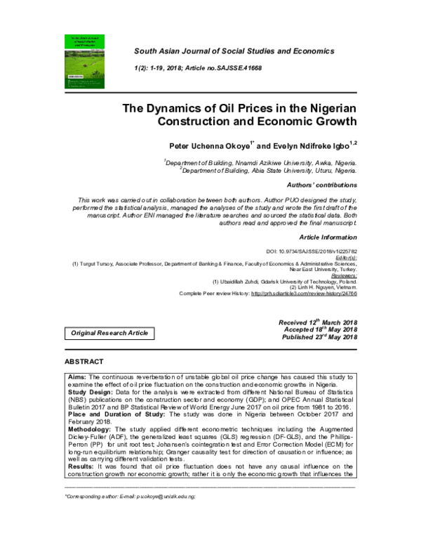 (PDF) The Dynamics of Oil Prices in the Nigerian Construction and ...
