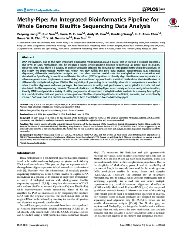 (PDF) Methy-Pipe: an integrated bioinformatics pipeline for whole ...