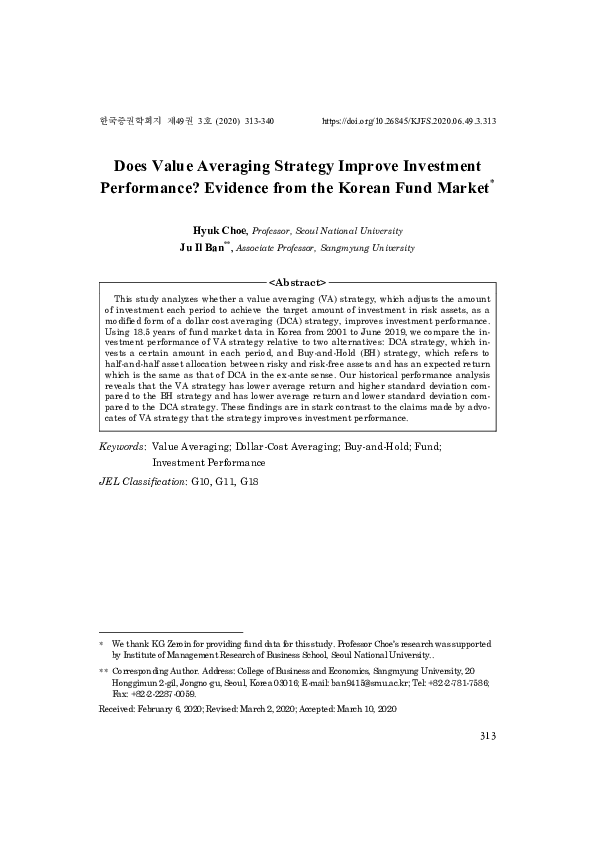 (PDF) Does Value Averaging Strategy Improve Investment Performance ...