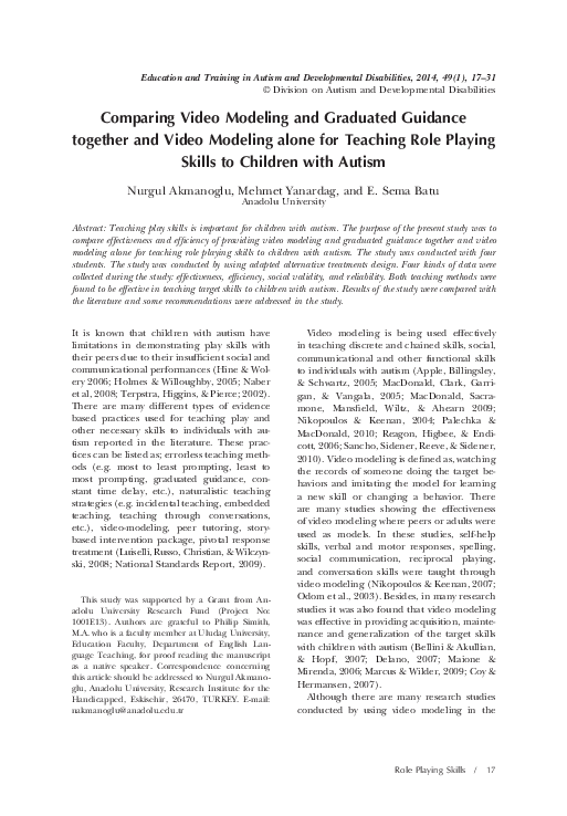 (PDF) Comparing Video Modeling and Graduated Guidance together and ...