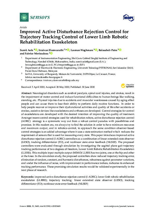 (PDF) Improved Active Disturbance Rejection Control for Trajectory ...