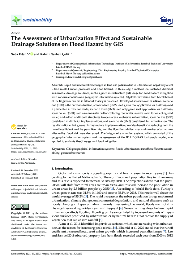 (PDF) The Assessment of Urbanization Effect and Sustainable Drainage ...