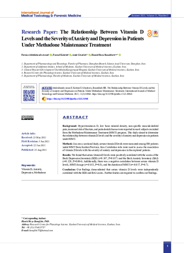 (PDF) The Relationship Between Vitamin D Levels and the Severity of ...