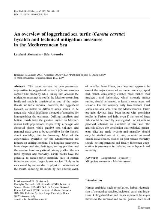 (PDF) An overview of loggerhead sea turtle (Caretta caretta) bycatch ...
