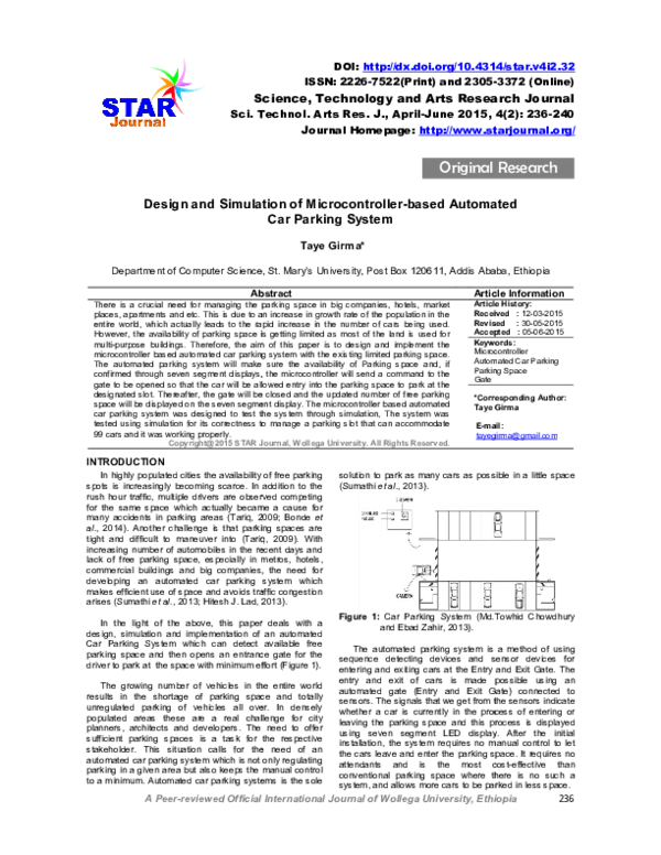 (PDF) Design and Simulation of Microcontroller-based Automated Car ...