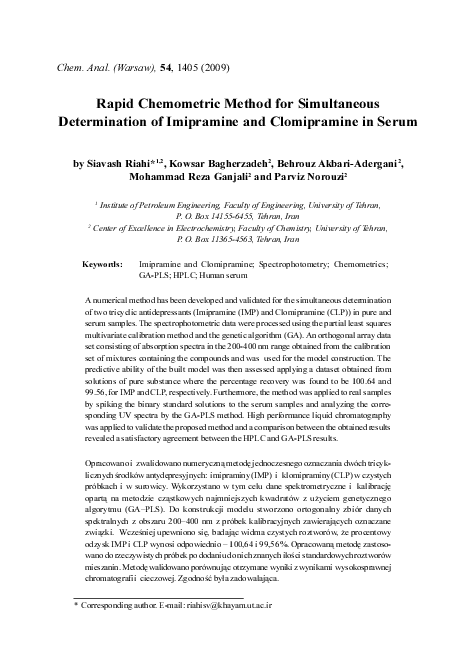(PDF) Rapid Chemometric Method for Simultaneous Determination of ...