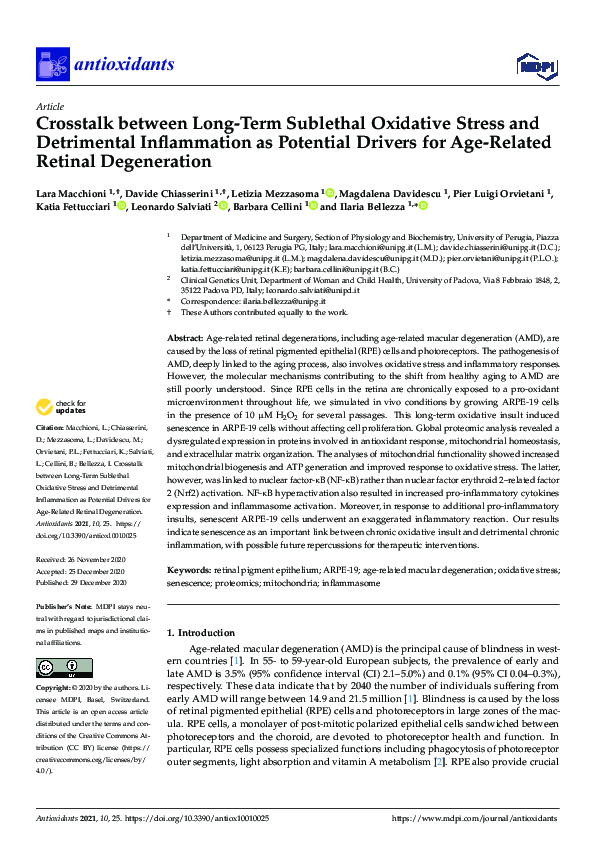 (PDF) Crosstalk between Long-Term Sublethal Oxidative Stress and ...