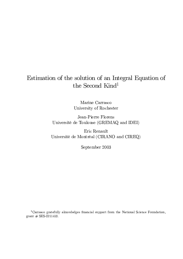 (PDF) Estimation of the solution of an Integral Equation of the Second ...