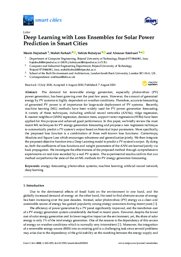 (PDF) Deep Learning with Loss Ensembles for Solar Power Prediction in ...