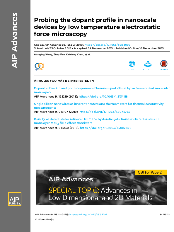 (PDF) Probing the dopant profile in nanoscale devices by low ...