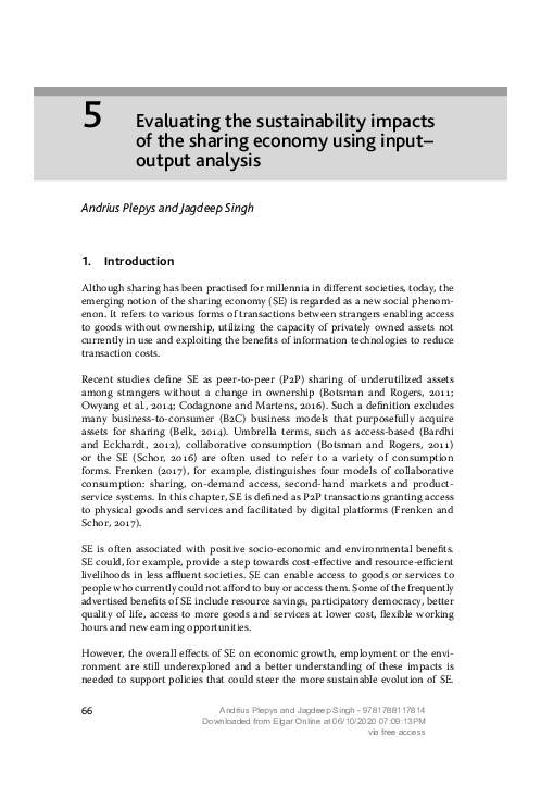 (PDF) Evaluating the sustainability impacts of the sharing economy ...