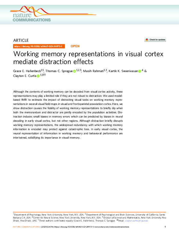 (PDF) Working memory representations in visual cortex mediate ...