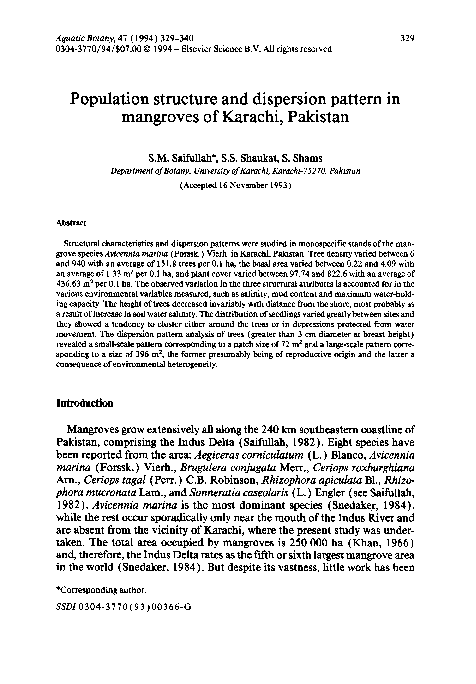 (PDF) Population Structure and Dispersion Pattern In Mangroves of ...