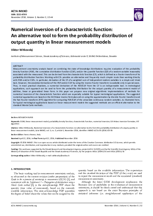 (PDF) Numerical inversion of a characteristic function: An alternative ...