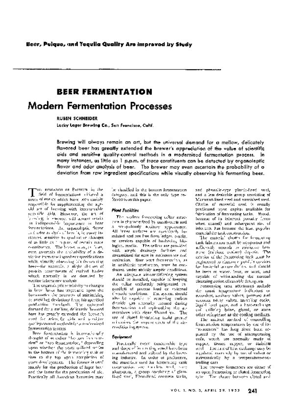 (PDF) Beer Fermentation, Modern Fermentation Processes Ruben