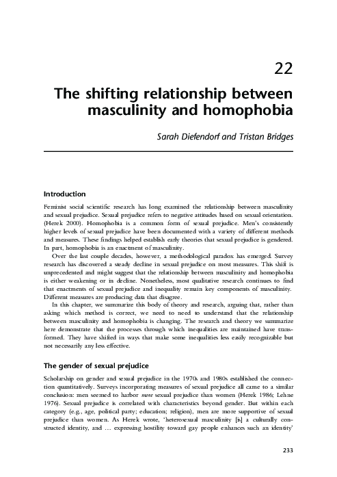 (PDF) The shifting relationship between masculinity and homophobia