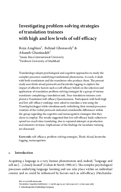 (PDF) Investigating problem-solving strategies of translation trainees ...