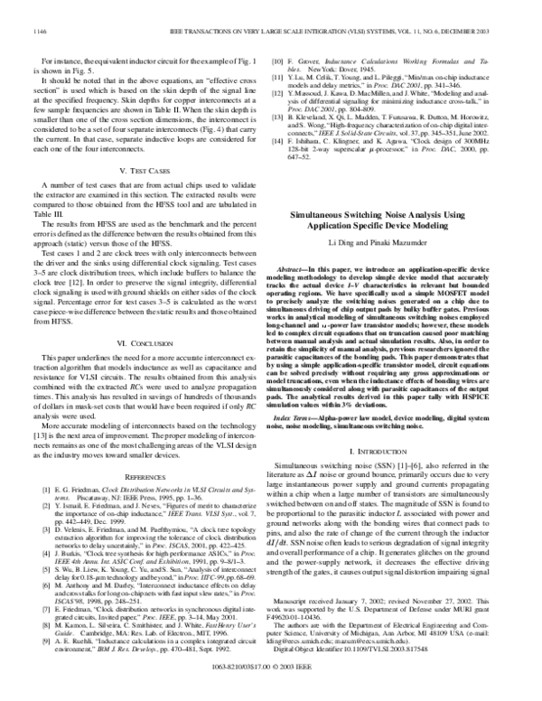 (PDF) Simultaneous switching noise analysis using application specific ...